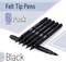 Felt Tip Pens, Black Pens, Pack of 6, Fast Dry, No Smear, Fine Point Pens Black, Black Felt Tip Pens, Bible Journaling Pens, Felt Pens, Planner Markers, Pens for Journaling